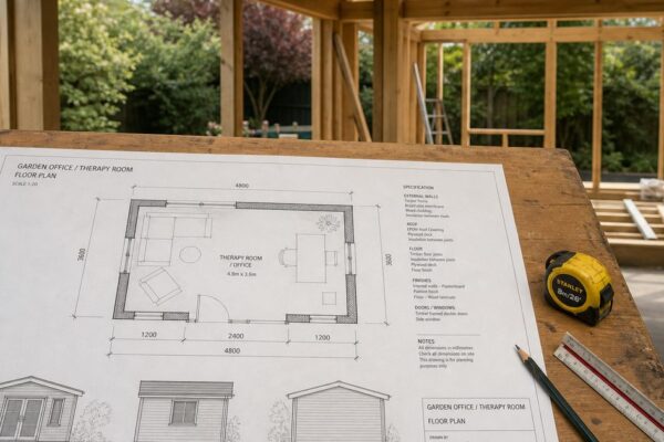Praktijkruimte bouwen in tuin